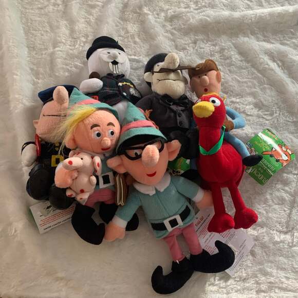 RARE Rudolph the red nosed reindeer plush set of 6 new with tags vintage rare - Picture 1 of 9